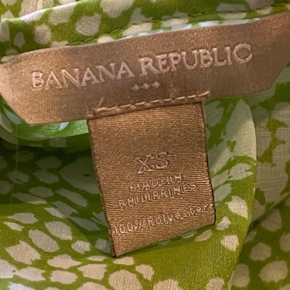 Banana Republic Scoop Neck Like Green White Patterned Pullover Tank Top XS - Picture 7 of 10